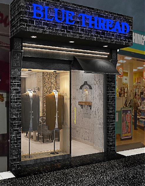 Designing of shop interiors, especially shops located in malls 