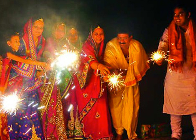 People celebrating Diwali