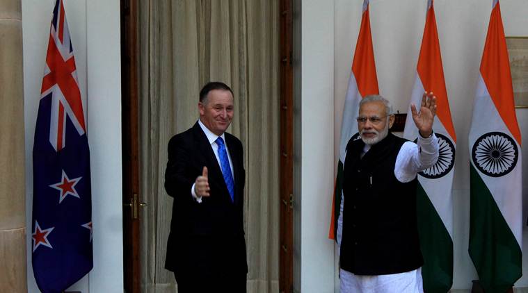 Narendra Modi with New Zealand Prime Minister John Key