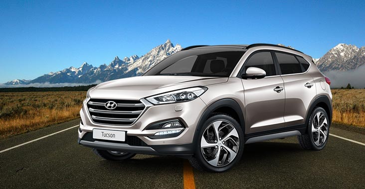 Hyundai SUV Tucson at Dealership Yard before release