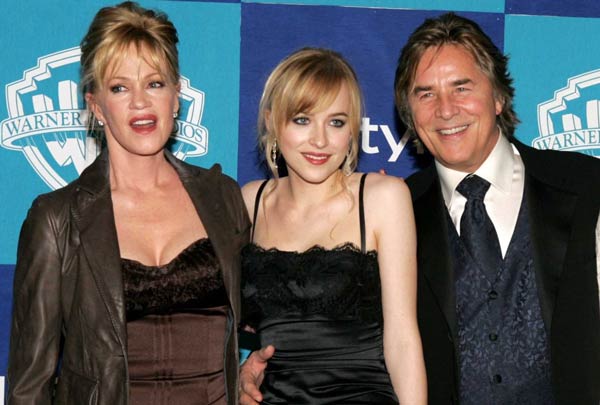 Dakota Johnson with her parents