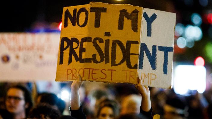 He is not my President, people are protesting against Trump’s victory