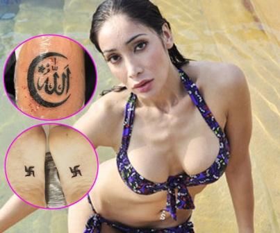 Sofia Hayat got Swastik inked on her feet