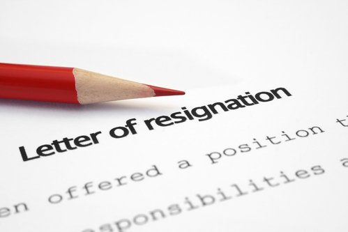 resigning