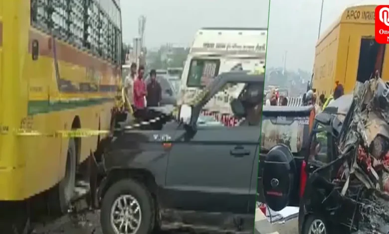 6 died,SUV crash into school bus on delhi meerut expressway near gaziabad