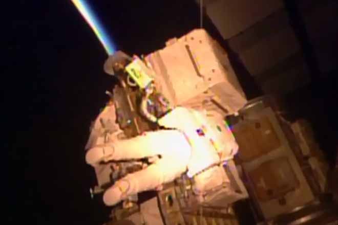 Astronauts spacewalk to repair International Space Station