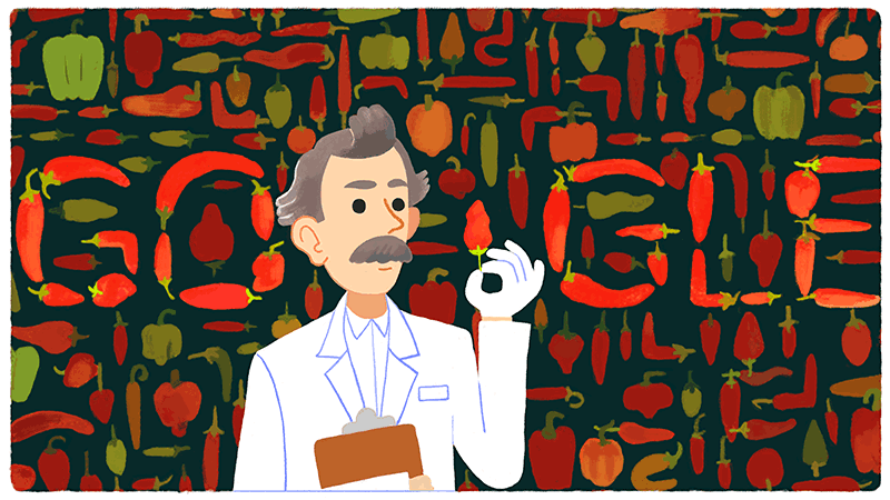 Google Doodle celebrates birthday of Wilbur Scoville