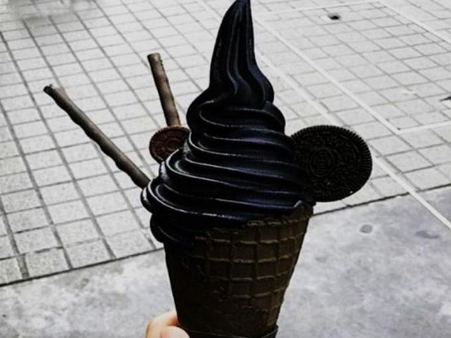 Black color ice cream