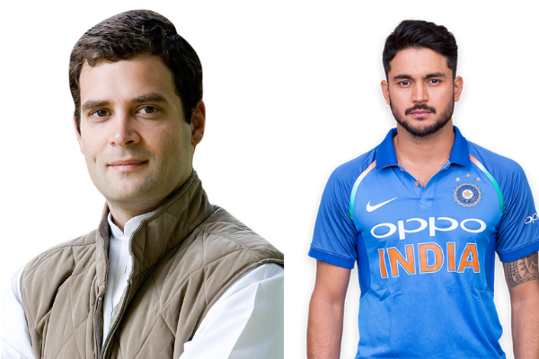 Rahul Gandhi and Manish Pandey