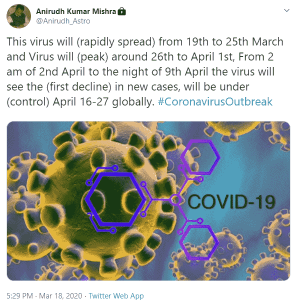 anirudh kumar mishra predictions about corona