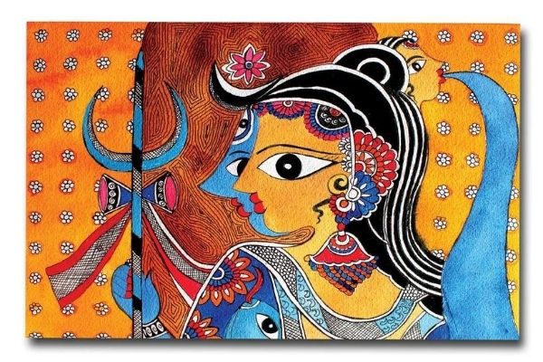 madhubani artwork on mask