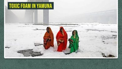 froth-filled Yamuna