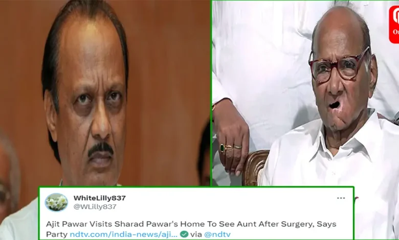 Ajit Pawar visits Sharad Pawar to Check on Aunt’s Post-Surgery Condition