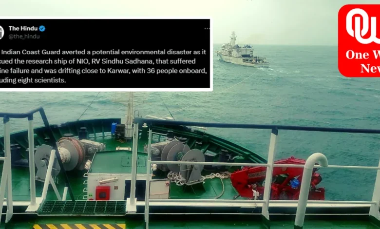 Indian Coast Guard Rescues 36 from Research Vessel