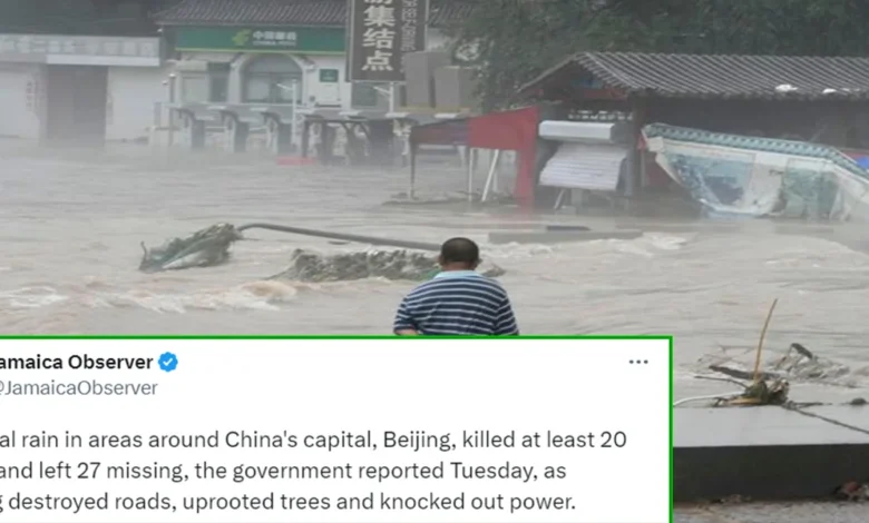 Floods in Beijing kill at least 20, leave 27 missing as thousands evacuated