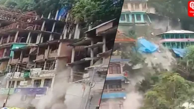 Massive landslide hits Kullu Buildings collapse in Anni caught on camera