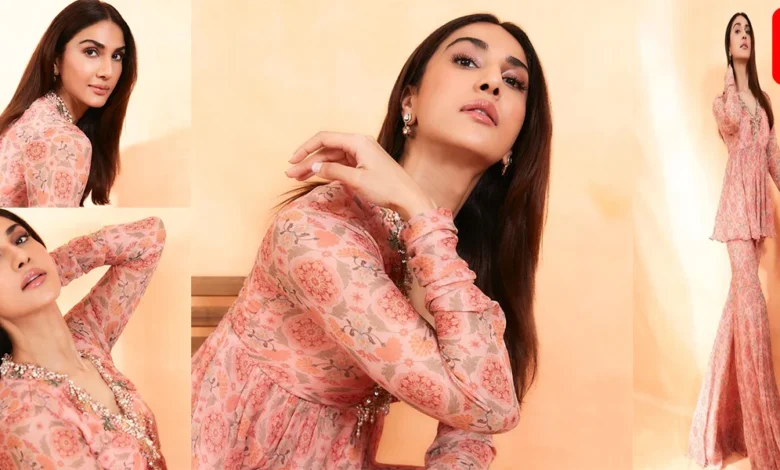 Vaani Kapoor pink sharara set serves as the perfect festive outfit inspiration