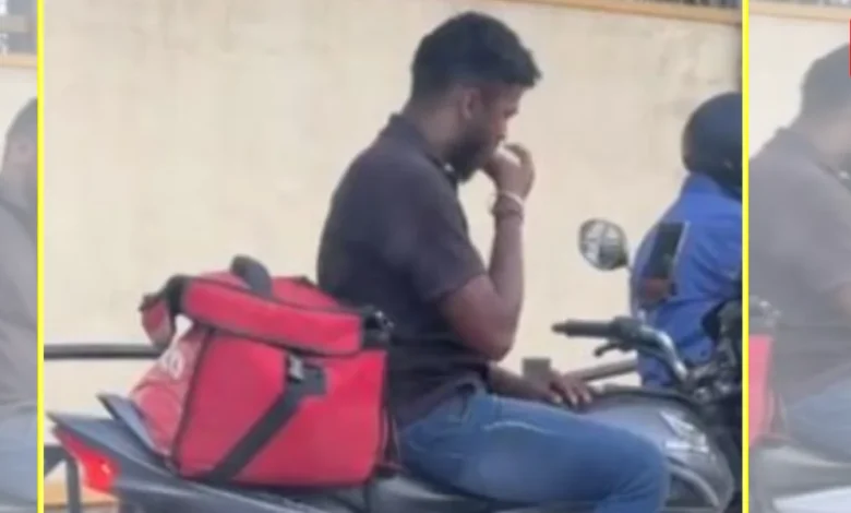 Zomato agent in Bengaluru seen eating food from delivery bag. Internet divided