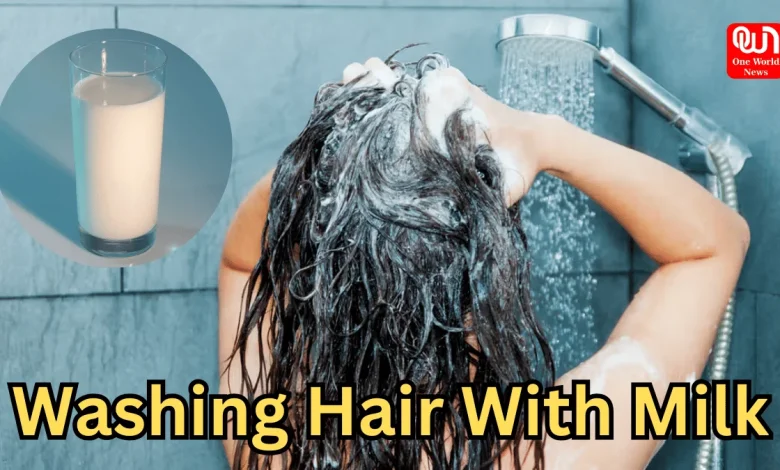 washing hair with milk
