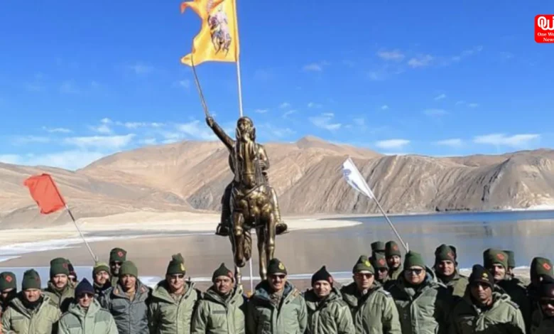 Controversy Erupts Over Shivaji Statue at Pangong Lake