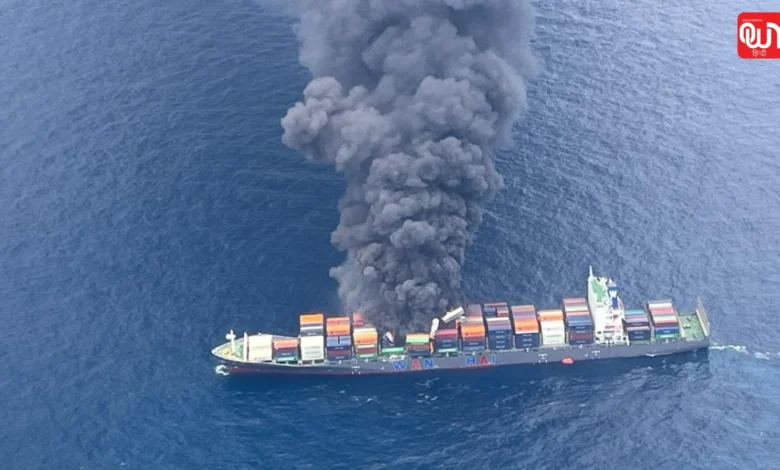 Cargo Ship Off the Kerala Coast