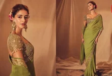 Ananya Panday, Embroidered Saree, Ganesh Chaturthi