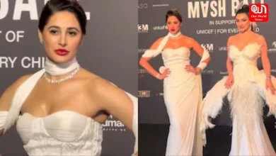 Nargis Fakhri, Chic White Gown, MASH Ball