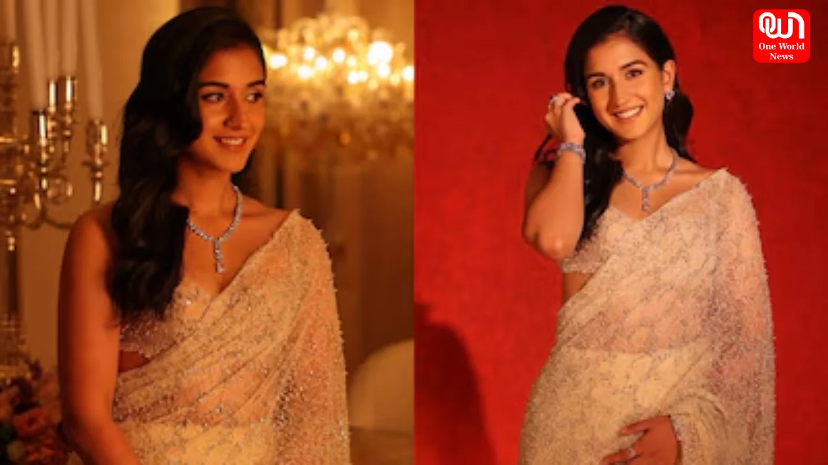 Radhika Merchant, Crystal-Studded Lace Saree