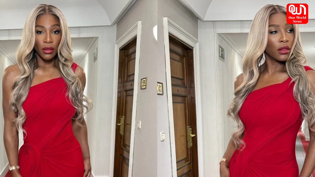 Serena Williams, Red One-Shoulder Gaurav Gupta Gown