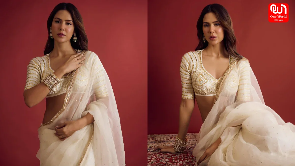 Sonam Bajwa, Grace In An Off-White Saree