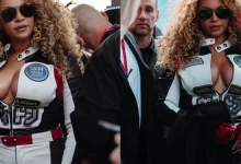 Beyonce, White Racing Bodysuit, The F1 Grand Prix