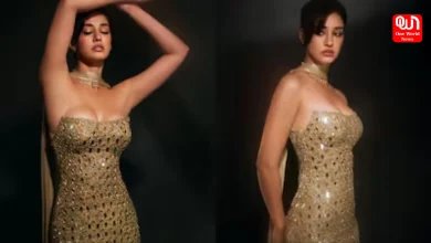 Disha Patani, Arpita Mehta, Gold Mirrorwork Gown