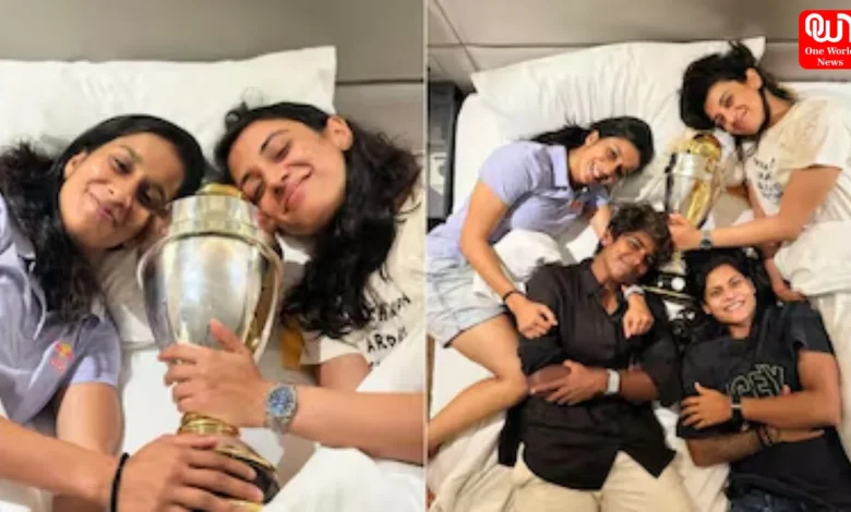 Jemimah, Smriti Mandhana, World Cup Trophy