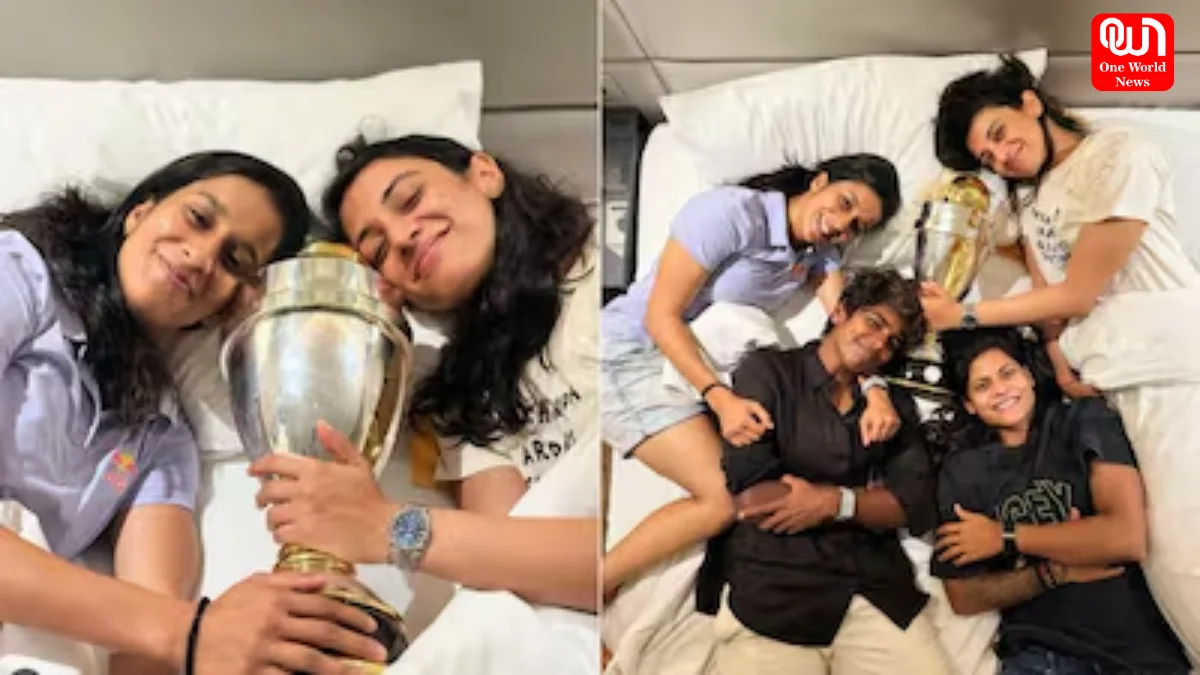 Jemimah, Smriti Mandhana, World Cup Trophy