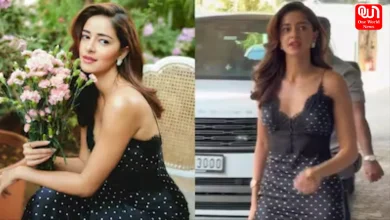 Ananya Panday, Lace Edged Polka Dot Gown