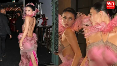 Kylie Jenner, Racy Pink Feathered Dress