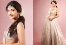 Sreeleela, Gold Lehenga, Bridal Aesthetic look