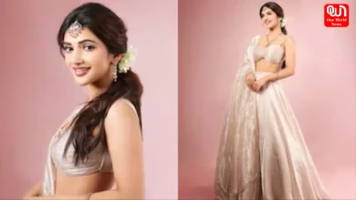 Sreeleela, Gold Lehenga, Bridal Aesthetic look