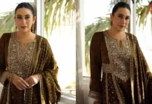 Karisma Kapoor, Ajrakh Heritage, Anita Dongre Suit