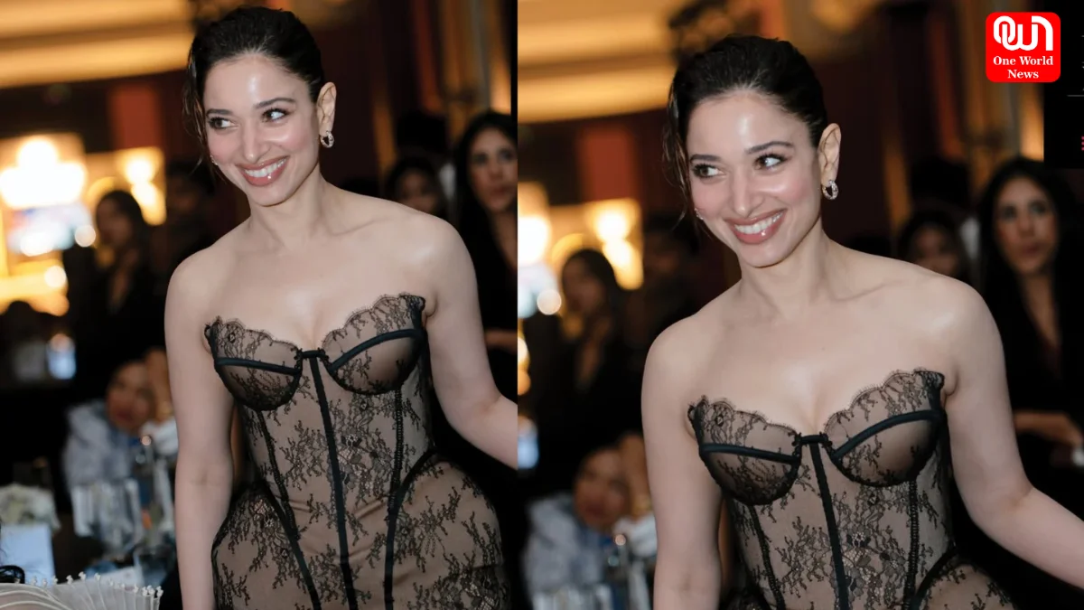 Tamannaah Bhatia, Surya Sarkar Lace Couture Gown