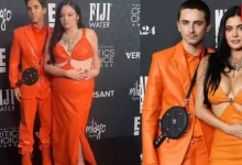 Timothée Chalamet, Kylie Jenner, Viral Orange Red Carpet Look