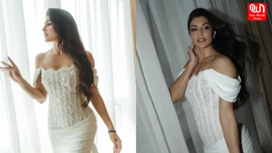 Jacqueline Fernandez, White Corset Lace Dress