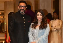 Aishwarya Rai, Shimmering Blue Anarkali, Arjun Tendulkar Wedding