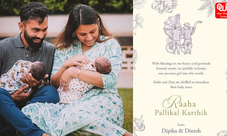 Dinesh Karthik, wife Dipika Pallikal welcome baby gir