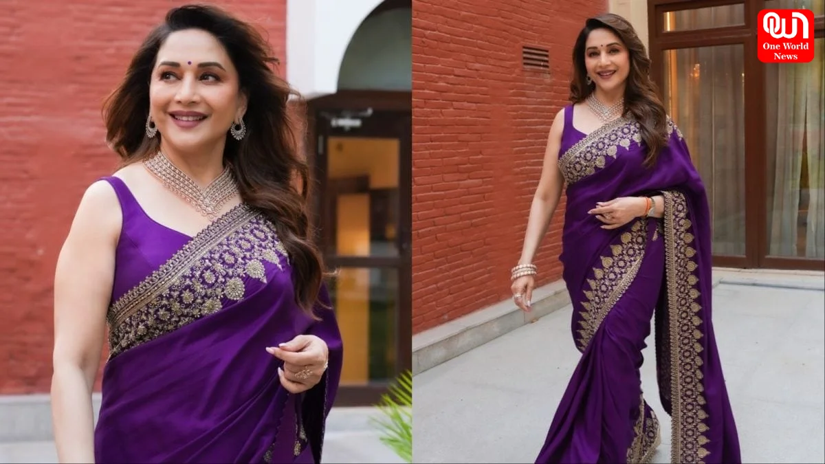 Madhuri Dixit, Mrunalini Rao Jewel-Toned Saree