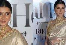 Tara Sutaria Banarasi Saree Look