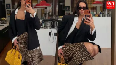 Dua Lipa, Cheetah-Print Skirt, Louis Vuitton Bag