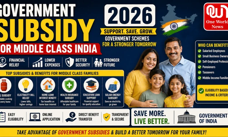Government Subsidy for Middle Class India 2026