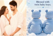 The phrase became viral after fans used it humorously and emotionally while reacting to the news of the couple being blessed with twin baby boys.