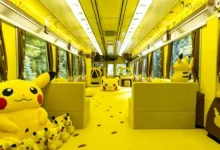 Pikachu-Themed Train In Japan